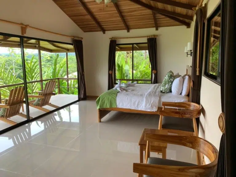 A Drake Bay Greenleaf bungalow looking towards the patio